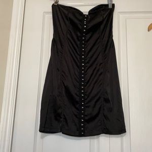 Strapless silky fitted dress